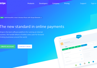 Screenshot of the Stripe Website