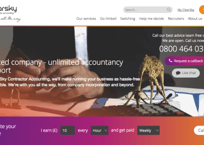 Screenshot of the Clearsky Accountants Website